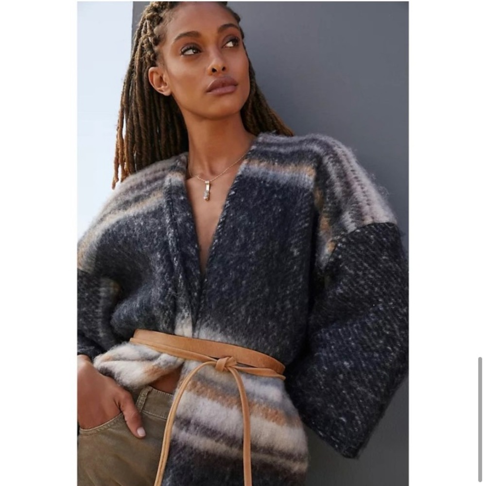 ANTHROPOLOGIE | Striped Knit Kimono Poncho | NWOT